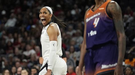 Wilson tied the WNBA's all-time record for points in a single game, scoring 53 in a 112-100 win over the Atlanta Dream. . Las vegas aces scores
